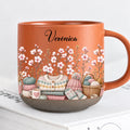 Personalized Orange Sewing Pottery Mug With Name