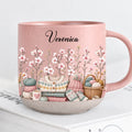 Personalized Pink Sewing Birth Month Flower Mug
