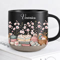 Personalized Black Sewist Mug With Birth Month Flowers