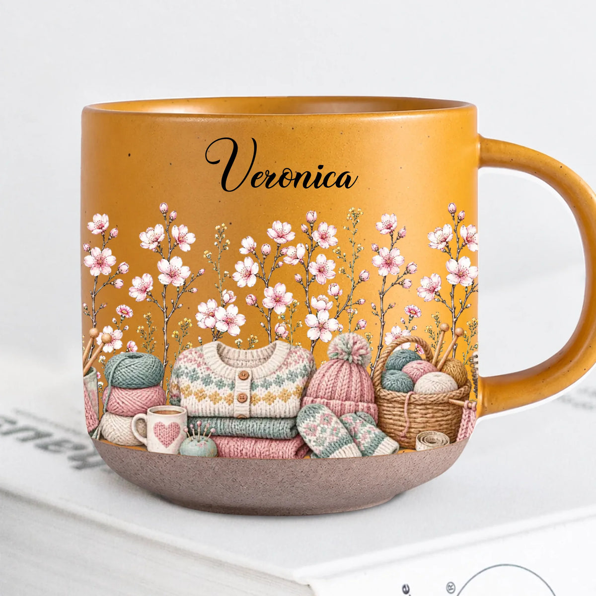 Personalized Yellow Sewist Birth Month Flower Mug