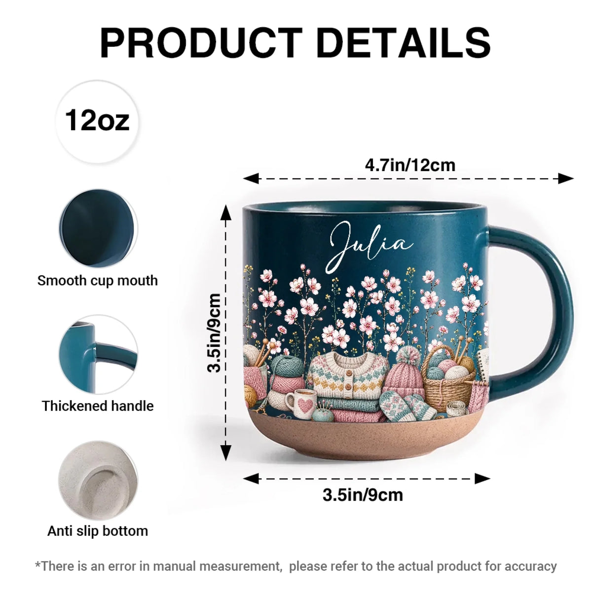 12 Oz Personalized Sewing Pottery Mug Product Details