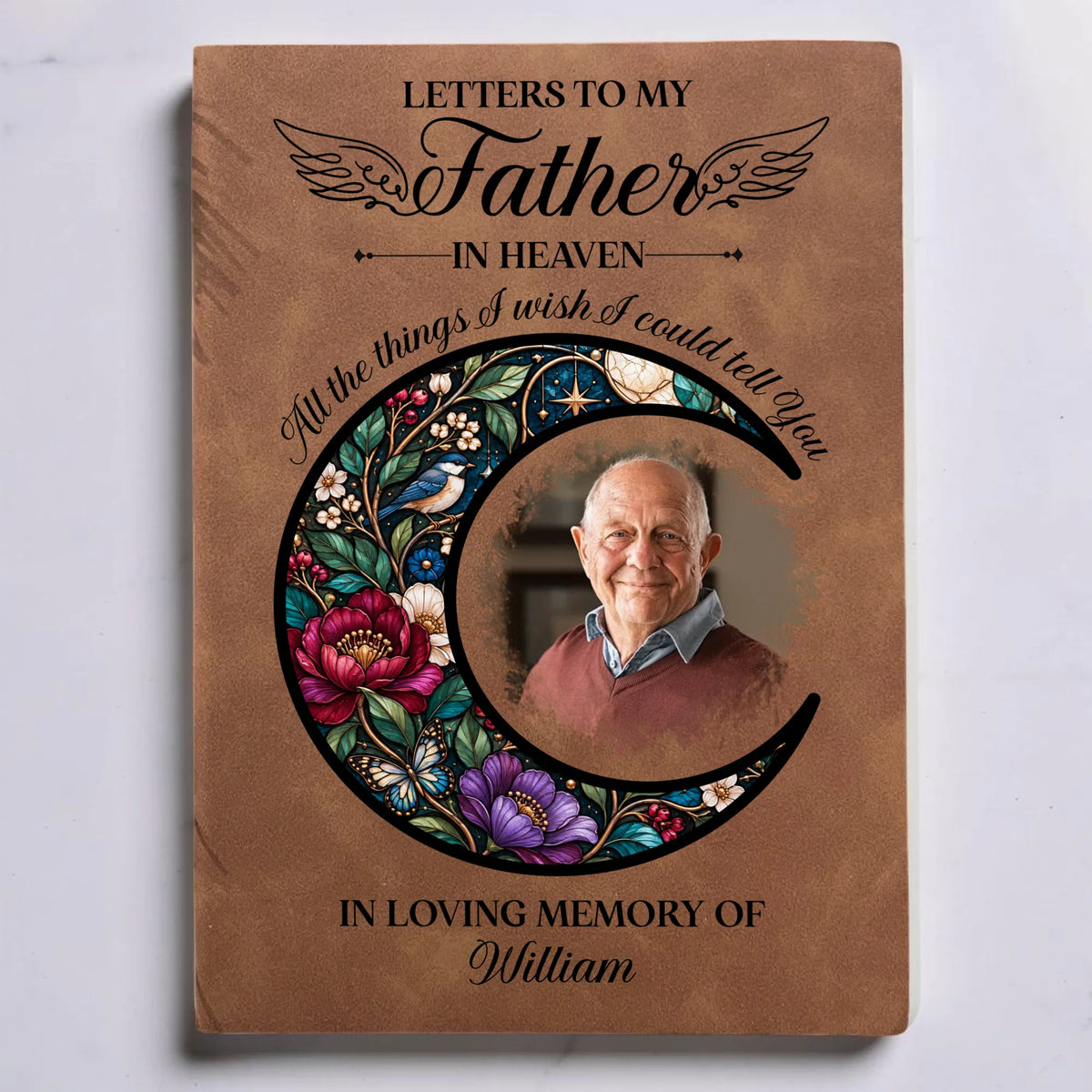 Personalized Letters To My Father In Heaven Memorial Leather Journal