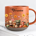Personalized Orange Coffee Pottery Mug With Name