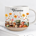 Personalized Coffee Birth Month Flower Pottery Mug With Name