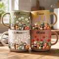 Personalized Coffee Lover Mugs With Birth Month Flowers