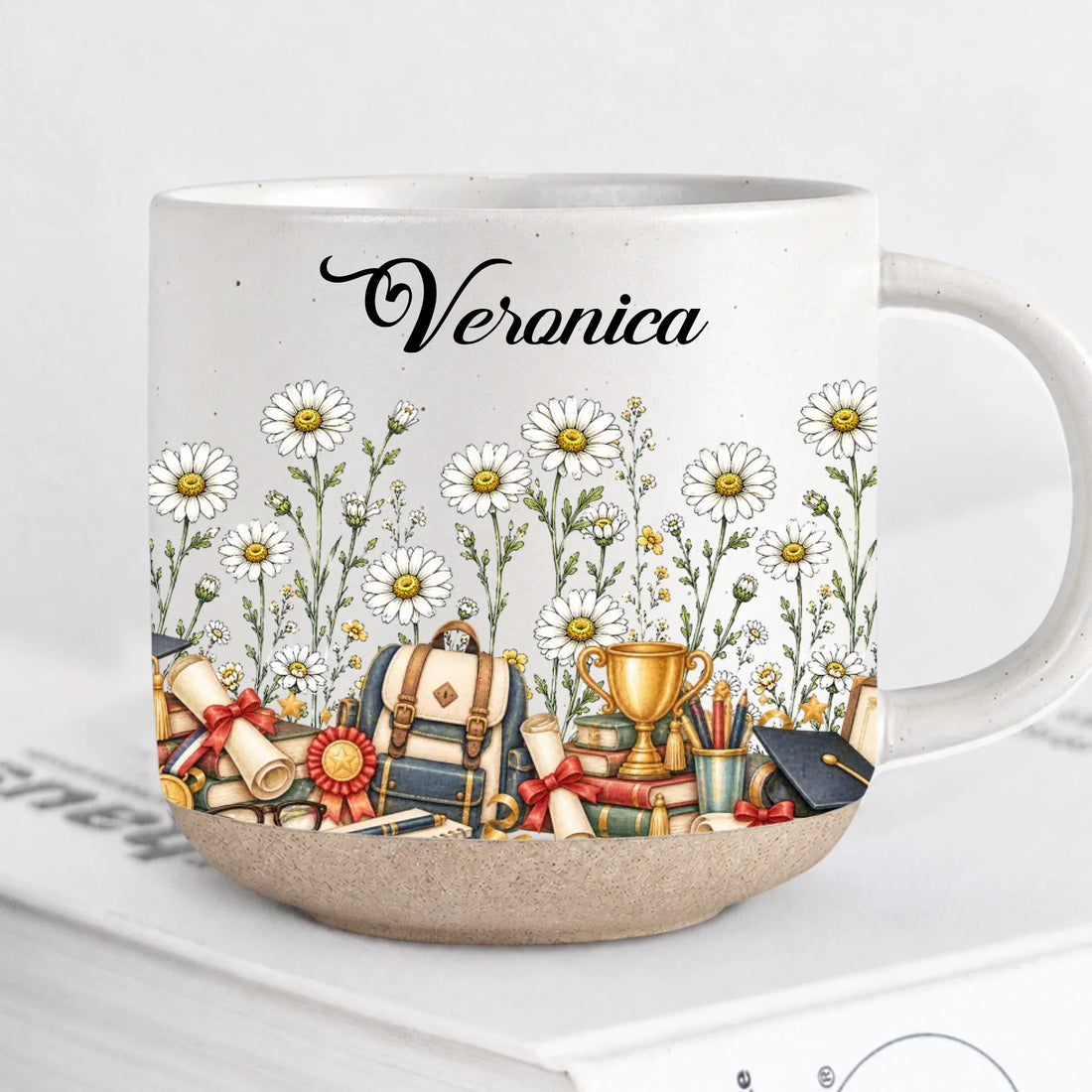 Personalized Graduate Birth Month Flower Pottery Mug With Name