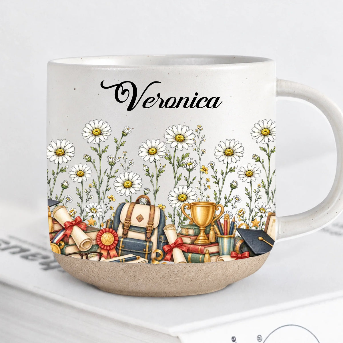 Personalized Graduate Birth Month Flower Pottery Mug With Name