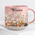 Personalized Pink Graduation Floral Pottery Mug
