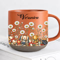 Personalized Orange Graduation Pottery Mug With Name