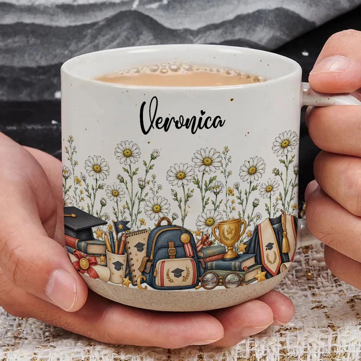 Personalized Graduate Floral Mug With Custom Name