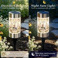 Memorial solar garden light charging by day and glowing automatically at night