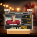 Personalized Senior Night scoreboard LED lamp with athlete photo and jersey number