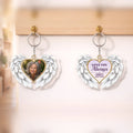 Two-sided memorial angel wings keychain with photo and Love You Always quote