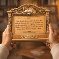 Grandpa memorial grace plaque with carved frame, bread and wheat details