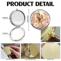 Compact mirror product details with magnifying mirror, size and clasp