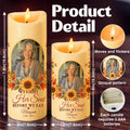 Size chart for Thanksgiving memorial LED candle in two sizes