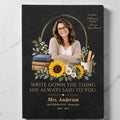 Black teacher memorial leather journal with photo and gold quote