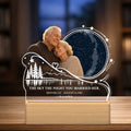 Personalized memorial star map night light for grandpa with couple photo