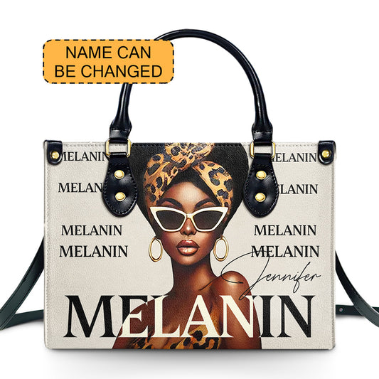 MELANIN - Personalized Leather Handbag - Customize Gift For Her BLQ13