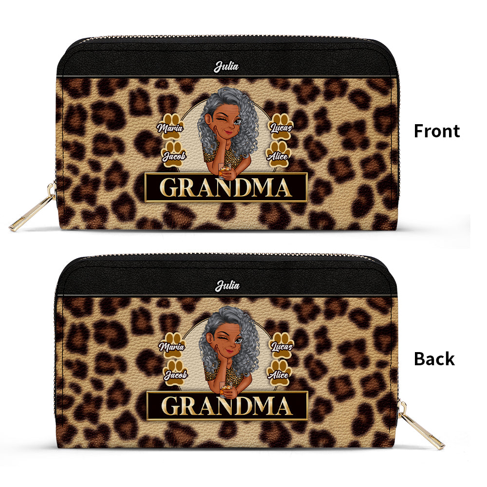 Grandma - Personalized Leather Clutch Purse GM03C