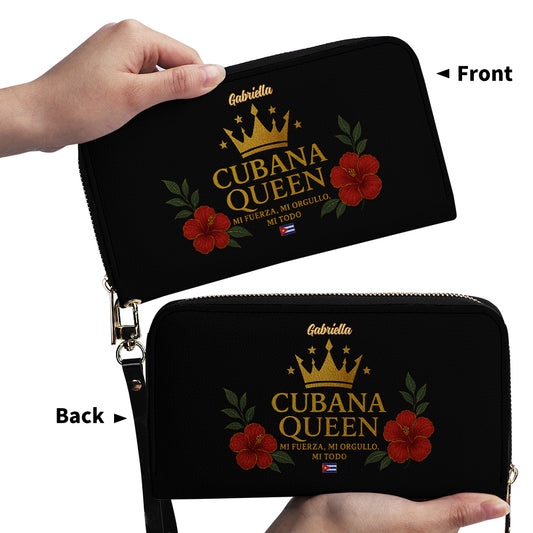Cubana Queen - Personalized Leather Clutch Purse CUB04C
