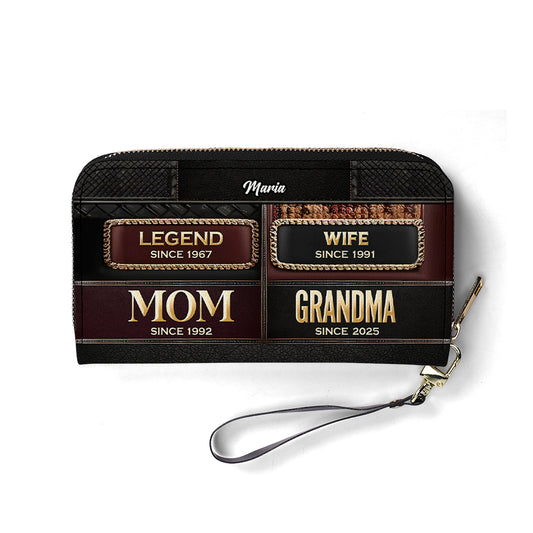 Grandma’s Legacy - Personalized Leather Clutch Purse - GM01C