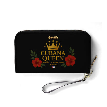 Cubana Queen - Personalized Leather Clutch Purse CUB04C