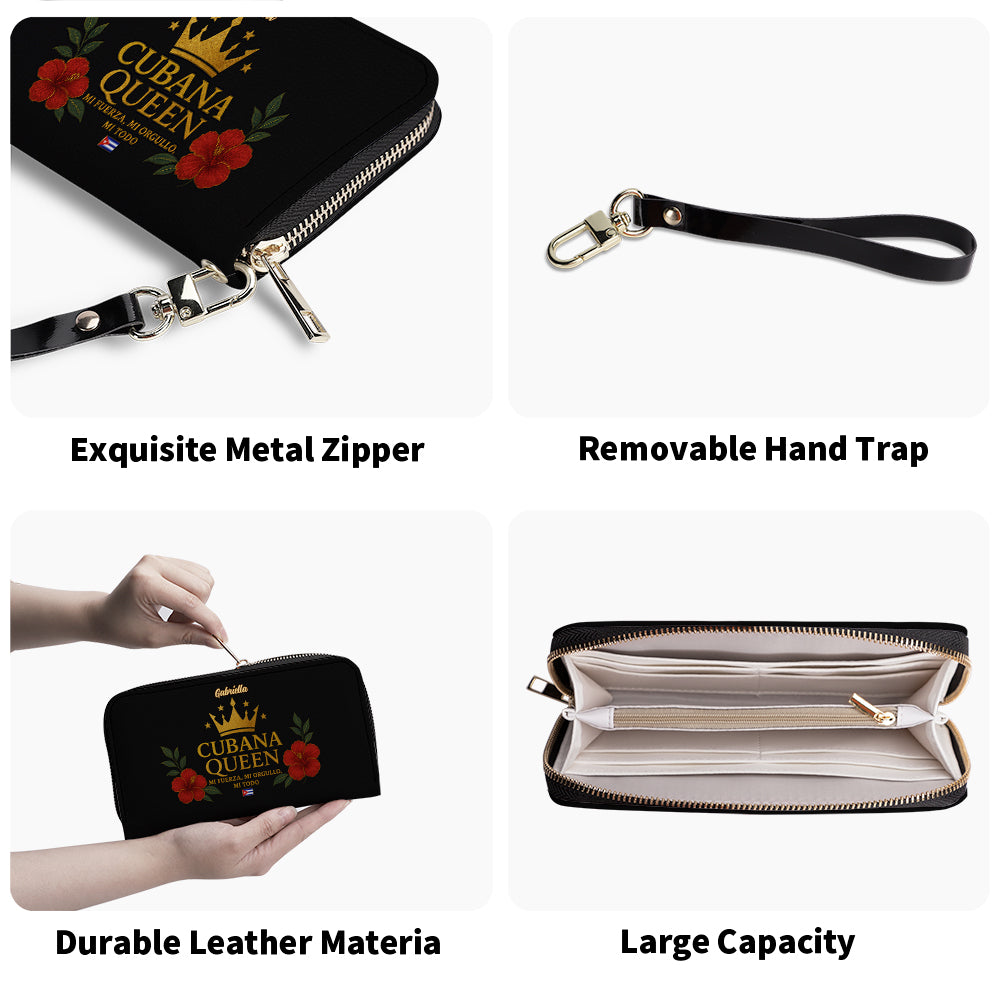 Cubana Queen - Personalized Leather Clutch Purse CUB04C