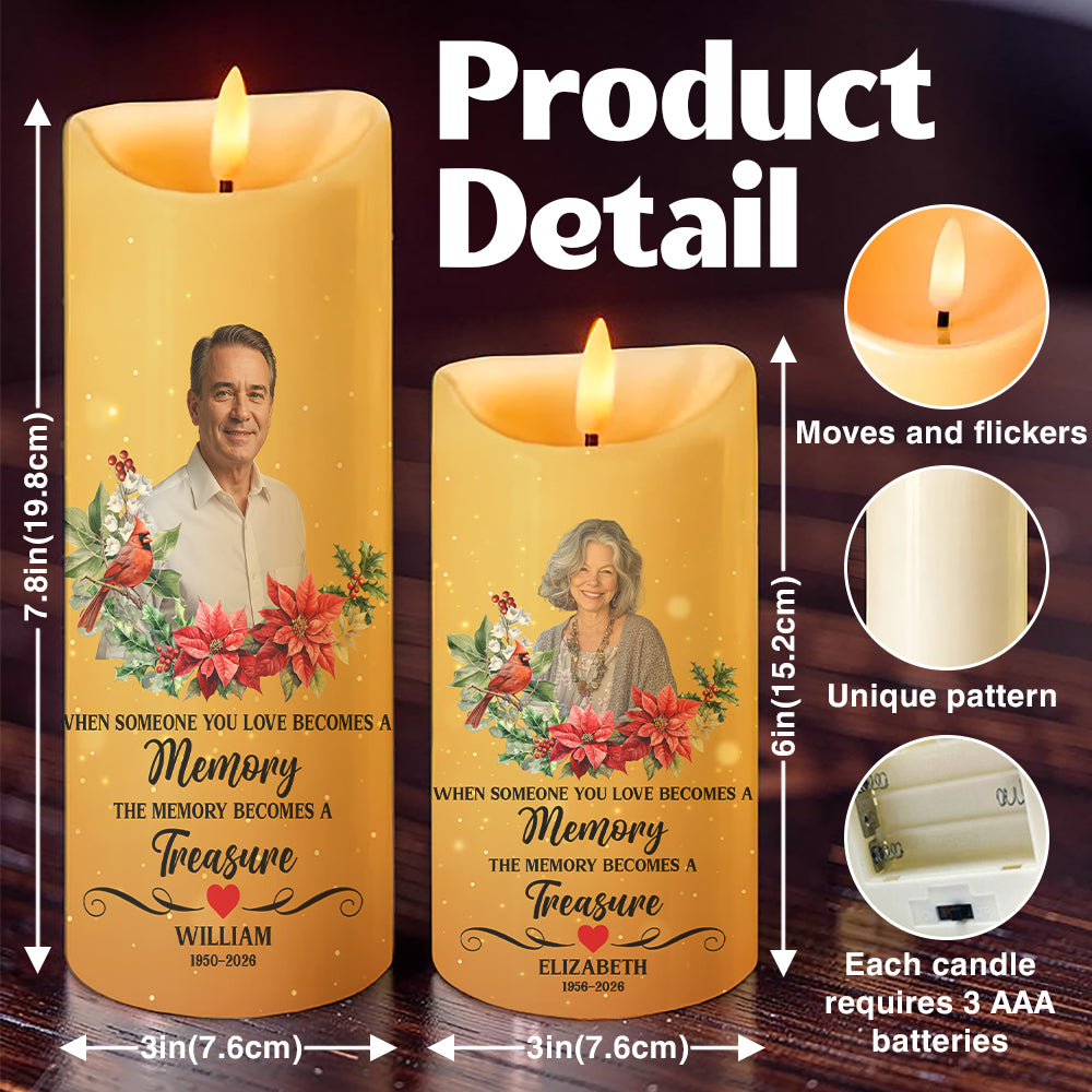 Memorial LED candle sizes and product details