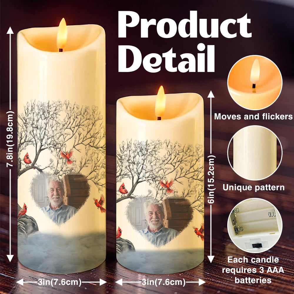 Memorial LED candle size guide and product details